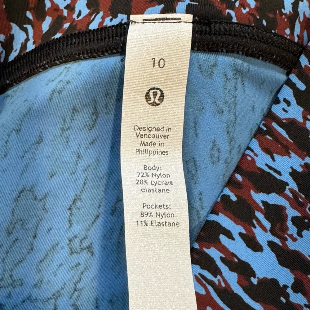 NWT Lululemon Power Thru High-Rise Tight 25" Leopard Camo Blue Nile Multi Sz 10 - Picture 8 of 12